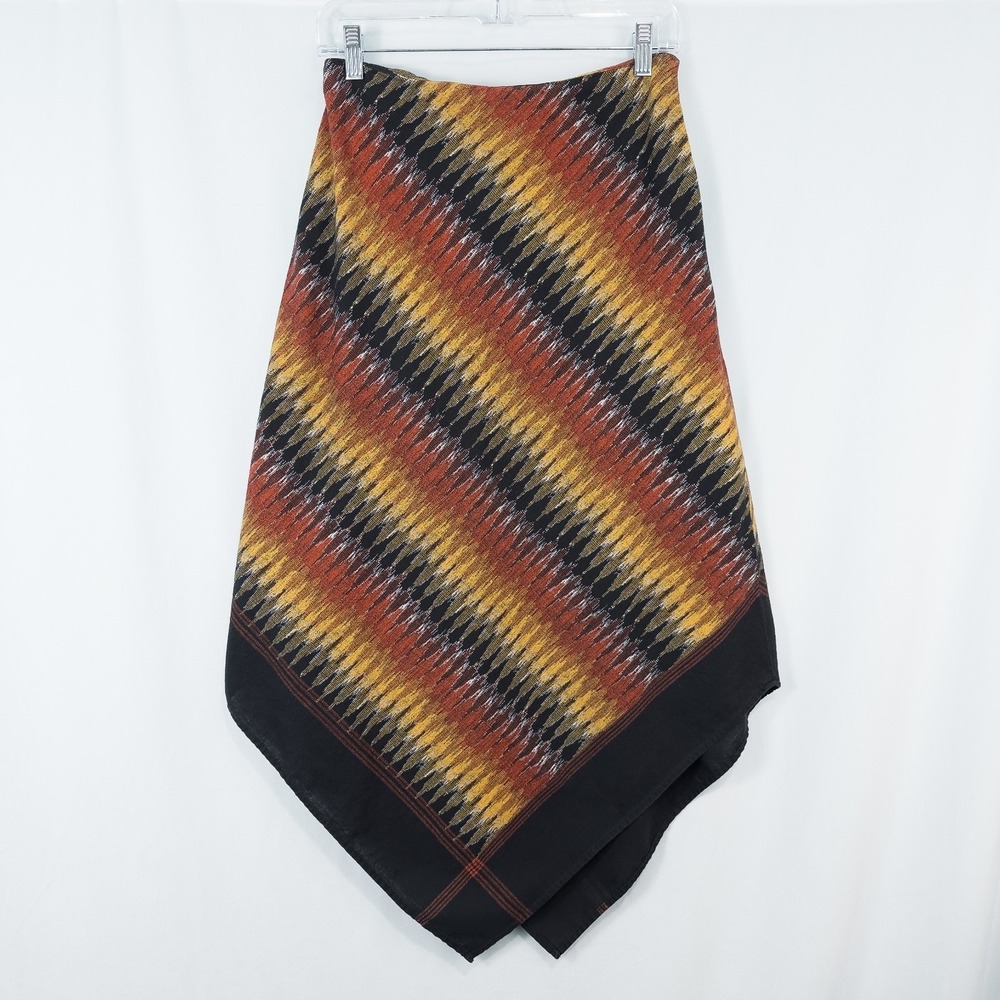 Vintage Cotton Handkerchief Asymmetric Midi Skirt Size 6 Indie Boho Festival